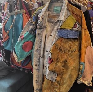 Colorful Abstract Denim Jacket